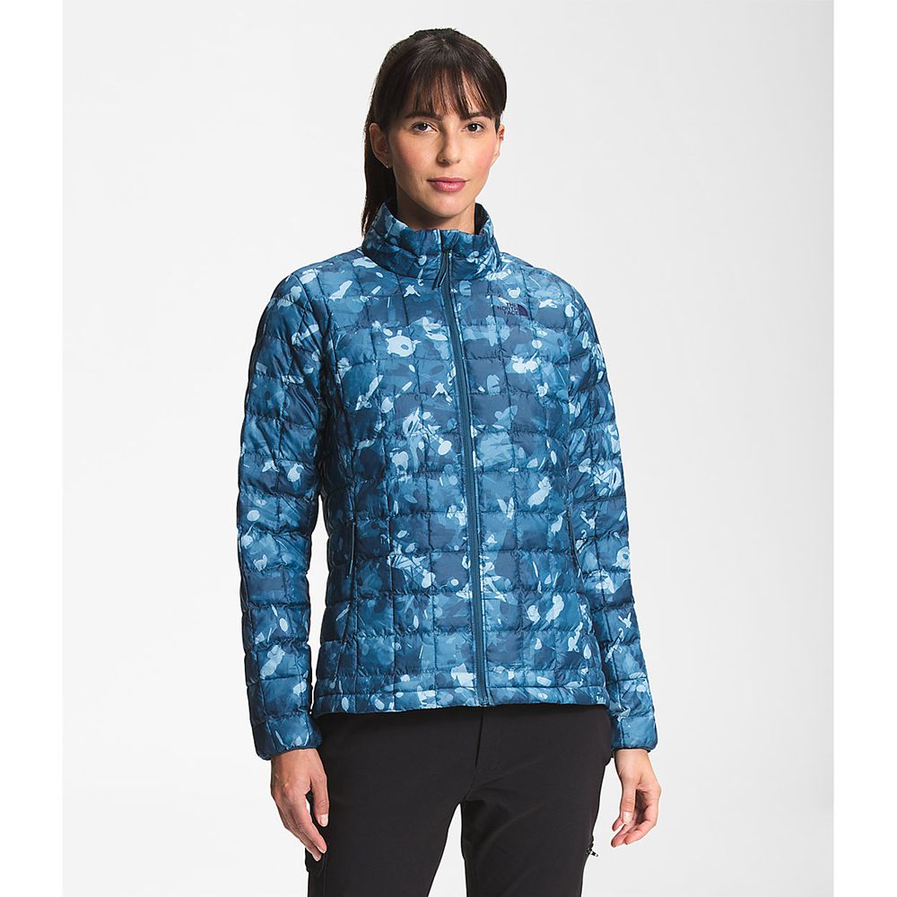 The North Face Fleece Jacket Womens Australia - The North Face Printed Thermoball™ Eco 2.0 Blue (UZF